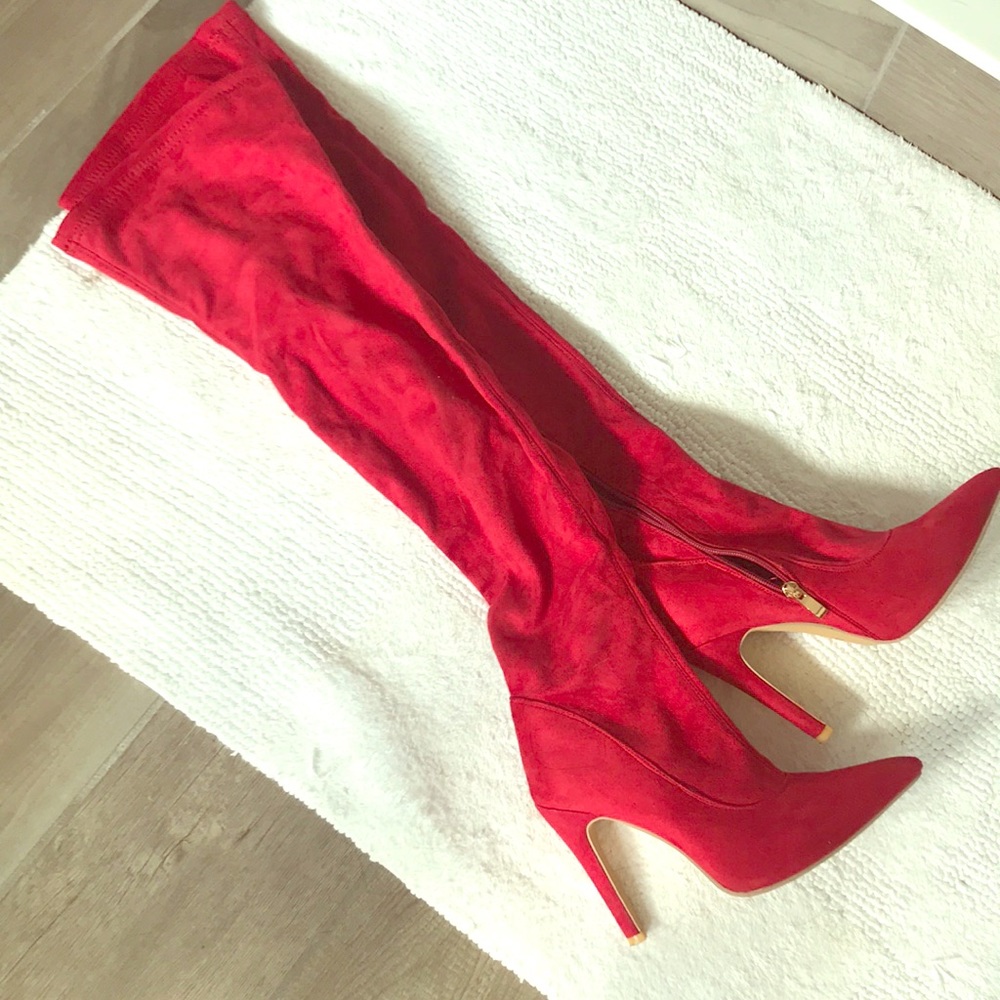 Red over the knees RED HOT boots 39 ( fits 38 )